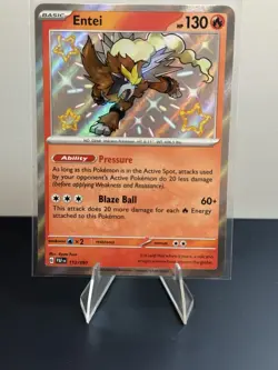 Shiny Entei 112/091 SV: Paldean Fates Holo Shiny Rare NM Pokemon Card 2023 - Image 1