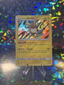 Alolan Raichu - 31/111 Holo Rare SM Crimson Invasion error card HOLO BLEED - Image 1