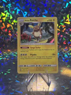 Alolan Raichu - 31/111 Holo Rare SM Crimson Invasion error card HOLO BLEED - Image 5