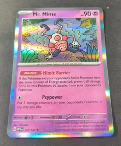 Pokemon 151 Mr. Mime Holo Rare Card 122/165 NM - Image 1