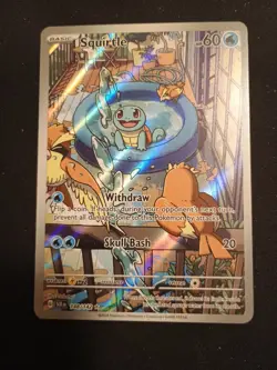 Pokemon TCG Squirtle Stellar Crown Illustration Rare Holo Card 148/142 Sv07 - Image 1