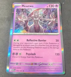 Pokemon 151 Mewtwo Holo Rare Card 150/165 NM - Image 1