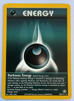 Darkness Energy 104/111 Neo Genesis Rare Vintage Pokemon Card - Image 2