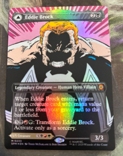 Venom, Lethal Protector/Eddie Brock MTG Borderless Foil #233 W/Spindown Unplayed - Image 1