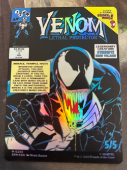 Venom, Lethal Protector/Eddie Brock MTG Borderless Foil #233 W/Spindown Unplayed - Image 2