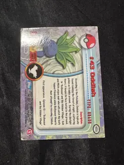 ODDISH Pokemon 1999 Topps #43 Blue Logo TV Animation Edition HOLO Foil - Image 2