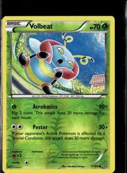 Pokemon Volbeat 17/160 Primal Clash Reverse Holo Common - Image 1