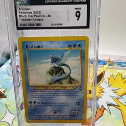 2002 Pokemon Black Star Promo # 48 Articuno CGC 9 **Pokemon League Promo** - Image 1