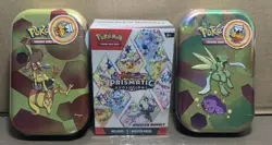 Pokemon Scarlet & Violet Prismatic Evolutions bundle and 151 lot of 2 tins - Image 1