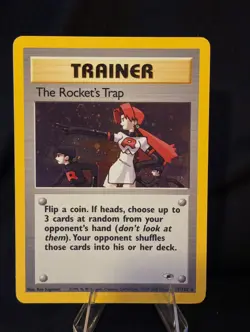 LP/NM The Rocket's Trap 19/132 Gym Heroes Holo Swirl Pokemon TCG - Image 1