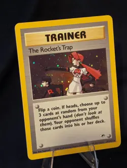 LP/NM The Rocket's Trap 19/132 Gym Heroes Holo Swirl Pokemon TCG - Image 3