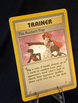 LP/NM The Rocket's Trap 19/132 Gym Heroes Holo Swirl Pokemon TCG - Image 4