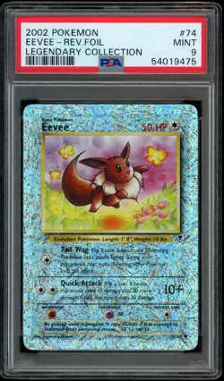 Pokemon Eevee Reverse Holo Legendary Collection 2002 PSA 9 MINT - Image 1