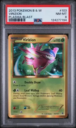 Pokemon Virizion Plasma Blast Holo Secret Rare #103 PSA 8 - Image 1