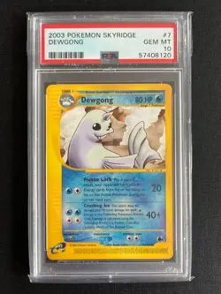 PSA 10 Dewgong #7 Rare Skyridge Pokemon Non Holo Vintage 2003 Gem Mint - Image 1