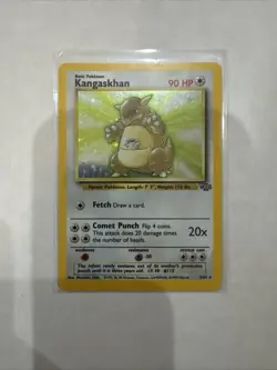 RARE Vintage Pokemon TCG 5/64 Kangaskhan Jungle Unlimited Holo Card LP 1999 - Image 1