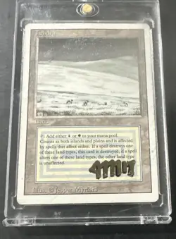 Magic the Gathering Tundra Revised Edition Dual Land Island/Plains LP - Image 1
