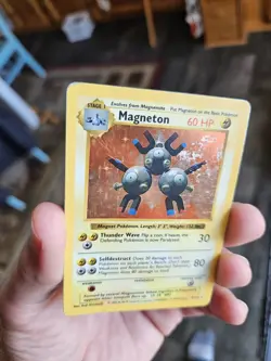 Vintage Pokemon Lot 2 Cards Shadowless Magneton And Base Set Clefairy Heavy Play - Image 4