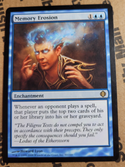 1x Memory Erosion- Shards of Alara- LP- Mtg Magic The Gathering Card - Image 1