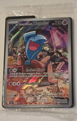 Pokemon TCG Destined Rivals - Team Rockets Wobbuffet Promo Card 203 SEALED - Image 1