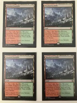 4x Wooded Foothills - Khans of Tarki - NM/LP - Magic the Gathering Playset - MTG - Image 1