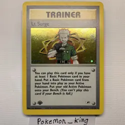 Lt. Surge 1st Edition 017/132 Gym Heroes Holo LP-NM Pokemon TCG - Image 1