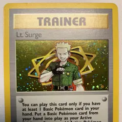 Lt. Surge 1st Edition 017/132 Gym Heroes Holo LP-NM Pokemon TCG - Image 2