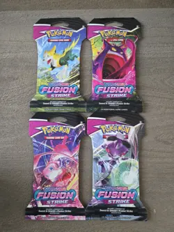 Pokemon TCG Sword & Shield Fusion Strike Sleeved Booster Pack Art Set - Sealed - Image 1
