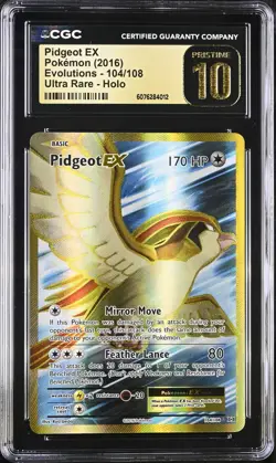 Pokemon English Pidgeot EX 104/108 2016 Evolutions Ultra Rare - CGC 10 Pristine - Image 1