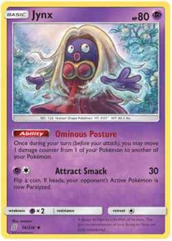 Jynx 76/236 S&M Unified Minds Uncommon PERFECT MINT! Pokemon - Image 1