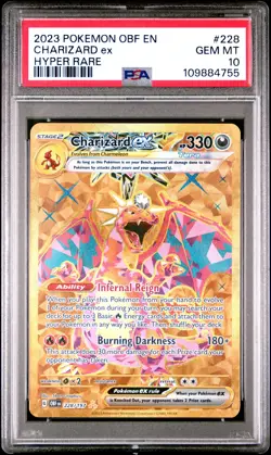 2023 POKEMON OBF EN-OBSIDIAN FLAMES HYPER RARE #228 CHARIZARD EX PSA 10 - Image 1
