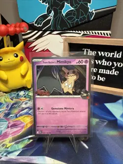 Pokemon TCG Team Rockets Mimikyu Stamped Card #087/182 - Image 1