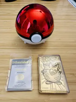 Nintendo Pokemon Burger King Trading Card Gold Plated 23k With Ball And Coa - Image 1