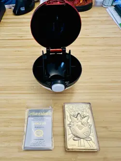 Nintendo Pokemon Burger King Trading Card Gold Plated 23k With Ball And Coa - Image 2