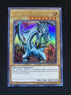 Blue Eyes White Dragon LCKC-EN001 Ultra Rare 1st Edition Holo Yugioh Card NM - Image 1