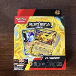 Deluxe Battle Deck ZAPDOS EX (TCG 60-Card Deck, Box, Coin) Pokemon Trading Cards - Image 1