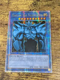Yugioh Obelisk the Tormentor LC01-EN001 Quarter Century Secret Rare Near Mint - Image 1