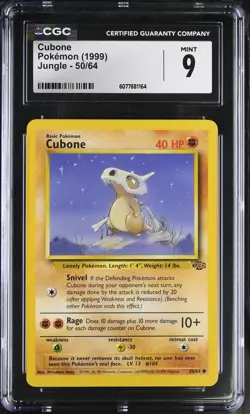CGC 9 MINT Cubone 1999 Jungle 50/64 Pokemon Card - Image 1