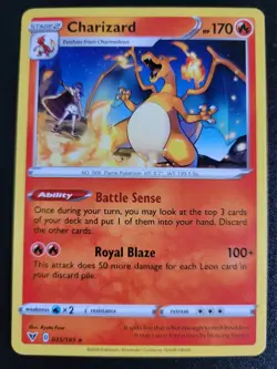 CHARIZARD 025/185 Vivid Voltage Non-Holo Rare Pokemon Card NM - Image 1