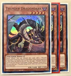 3x Thunder Dragondark 1st Edition Super Rare RA03-EN018 Yu-Gi-Oh! - Image 1
