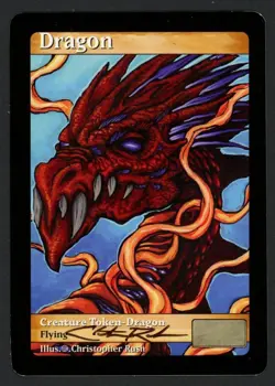 ***Dragon Token Signed*** MTG Tokens Christopher Rush Kid Icarus - Image 1