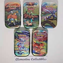 Pokemon Vibrant Paldea Mini Tin FULL ART SET (5 Tins, 2 packs each) NEW SEALED - Image 1