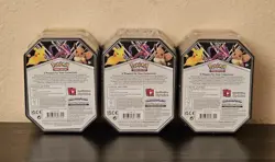 New Factory Sealed Pokemon V Powers Collection Tins Pikachu Eevee Eternatus - Image 3
