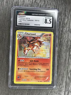 CGC 8.5 Charizard Pokemon Legendary Treasures Holo 19/113 - Image 1