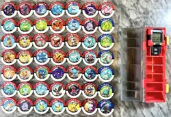 Pokemon Battrio Coin Lots 49 with Case & Memory Key Arcade Game Item in Japan - Image 1