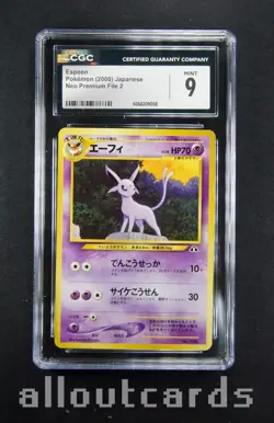 CGC Mint 9 2000 Pokemon Japanese Neo Premium File 2 Espeon 196 - Image 1