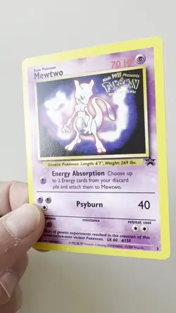 1999 Vintage POKEMON TCG MEWTWO #3 The First Movie Black Star Promo Set - Image 2
