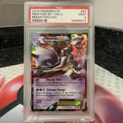 Pokemon 2015 XY Breakthrough MEWTWO EX PSA 9 #62 Mint RARE - Image 1