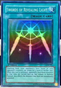 Yugioh Asian English - Swords of Revealing Light LOB-101 1st Edition LP EX - Image 1