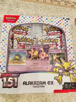 Pokemon TCG Scarlet and Violet - 151 Alakazam ex Collection Box - 4 Packs NEW 820650855269 - Image 1